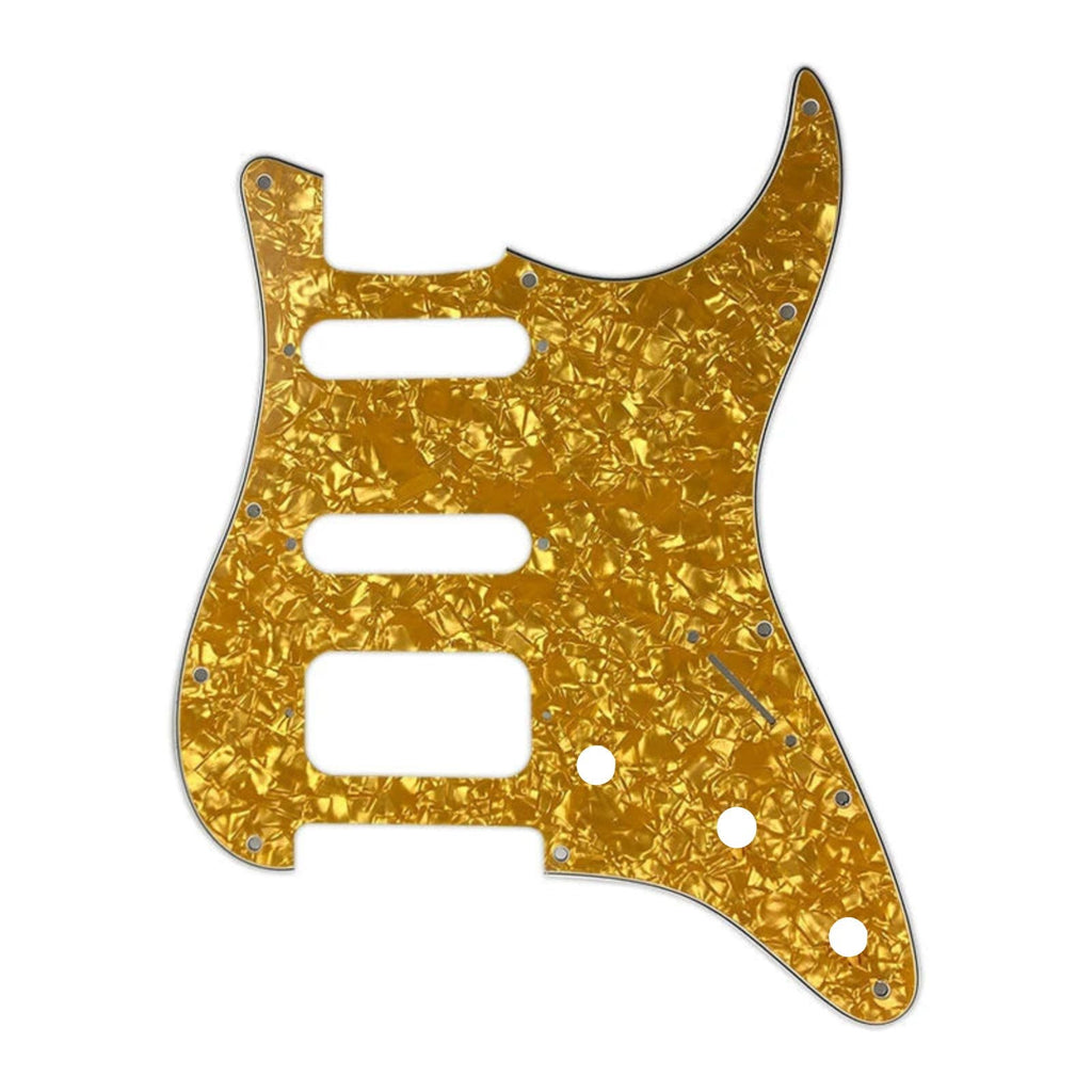 Fender Stratocaster HSS Pickguard (Open Humbucker) - 4-Ply Golden Pearl Pickguards from Ploutone