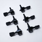 Locking Keystone Tuners 3+3 (Black) – 18:1 – Drop-In for Most Electric/Acoustic Guitars (10mm / 25/64" holes) - Ploutone
