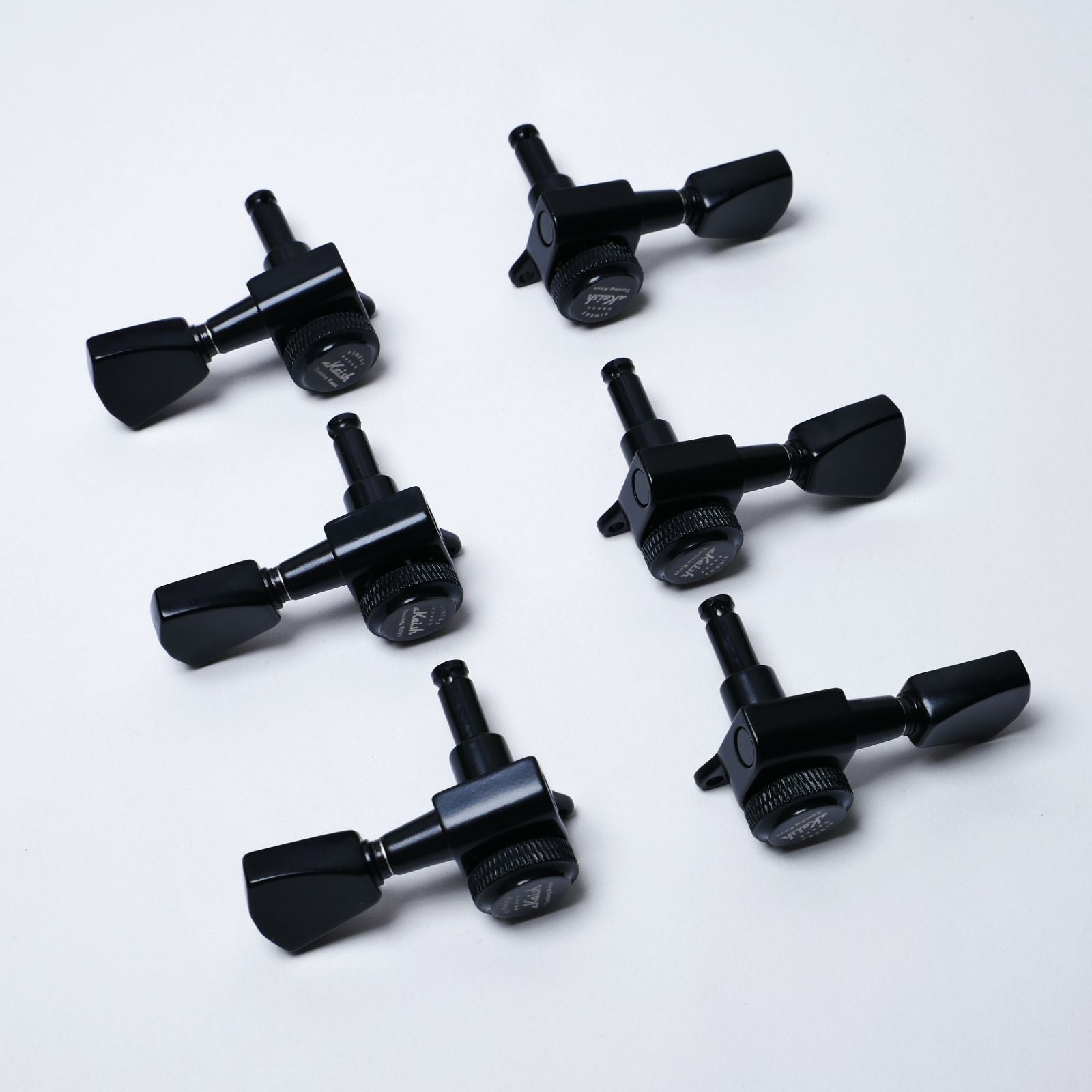 Locking Keystone Tuners 3+3 (Black) – 18:1 – Drop-In for Most Electric/Acoustic Guitars (10mm / 25/64" holes) - Ploutone