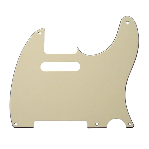 5-Hole Telecaster Pickguard - 3-Ply Cream - Ploutone