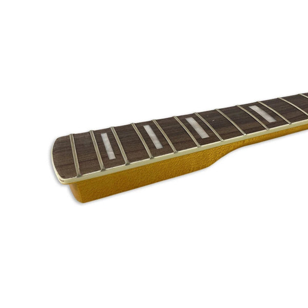 Finished Maple Bass Neck, Vintage Yellow Gloss, 34