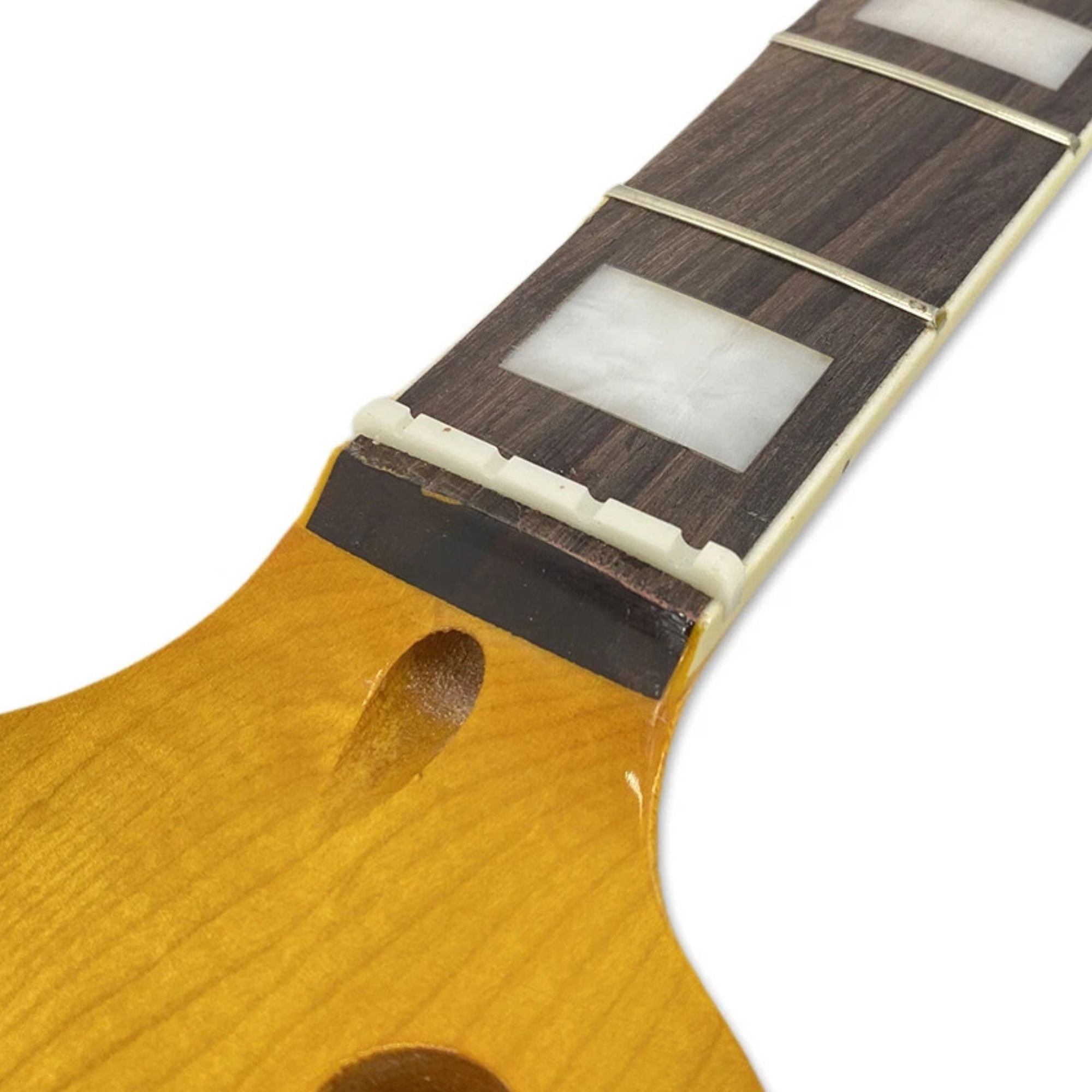 Finished Maple Bass Neck, Vintage Yellow Gloss, 34" Scale, 20 Fret - Ploutone