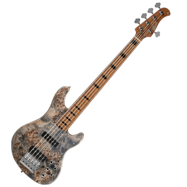 Cort GB Series Modern 5-String Bass Guitar Open Pore Charcoal - Ploutone