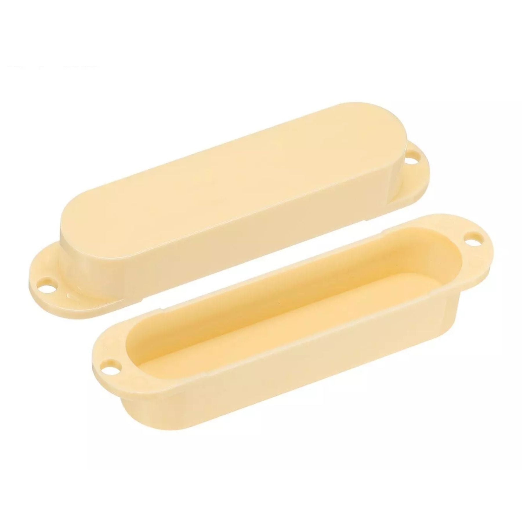 Stratocaster Single Coil Pickup Cover Set (No Holes) - Vintage Cream 3 Pcs - Ploutone