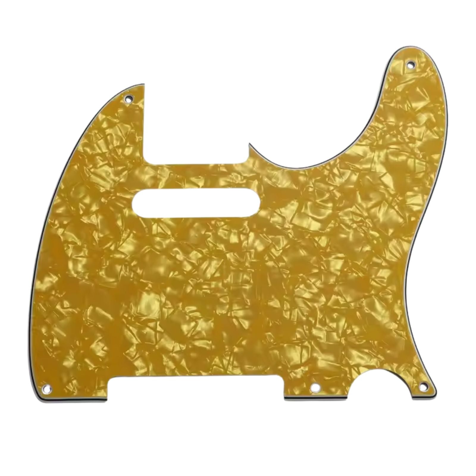 5-Hole Telecaster Pickguard - 4-Ply Golden Pearl - Ploutone