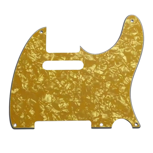 5-Hole Telecaster Pickguard - 4-Ply Golden Pearl - Ploutone