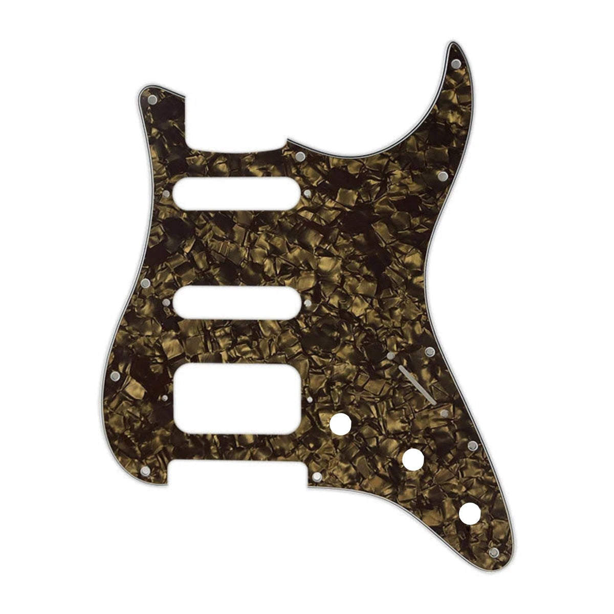 Fender Stratocaster HSS Pickguard (Open Humbucker) - 4-Ply Brown Pearl Pickguards from Ploutone