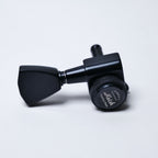 Locking Keystone Tuners 3+3 (Black) – 18:1 – Drop-In for Most Electric/Acoustic Guitars (10mm / 25/64" holes) - Ploutone
