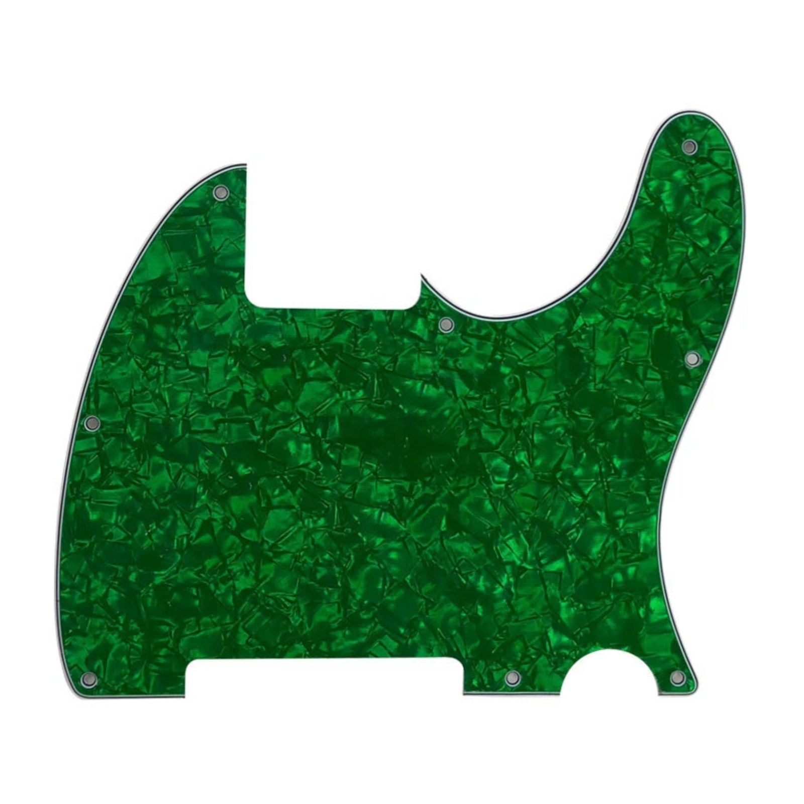 Esquire Pickguard (8-Hole) Telecaster Pickguard Blank - 20+ Colors 4-Ply Green Pearl - Ploutone