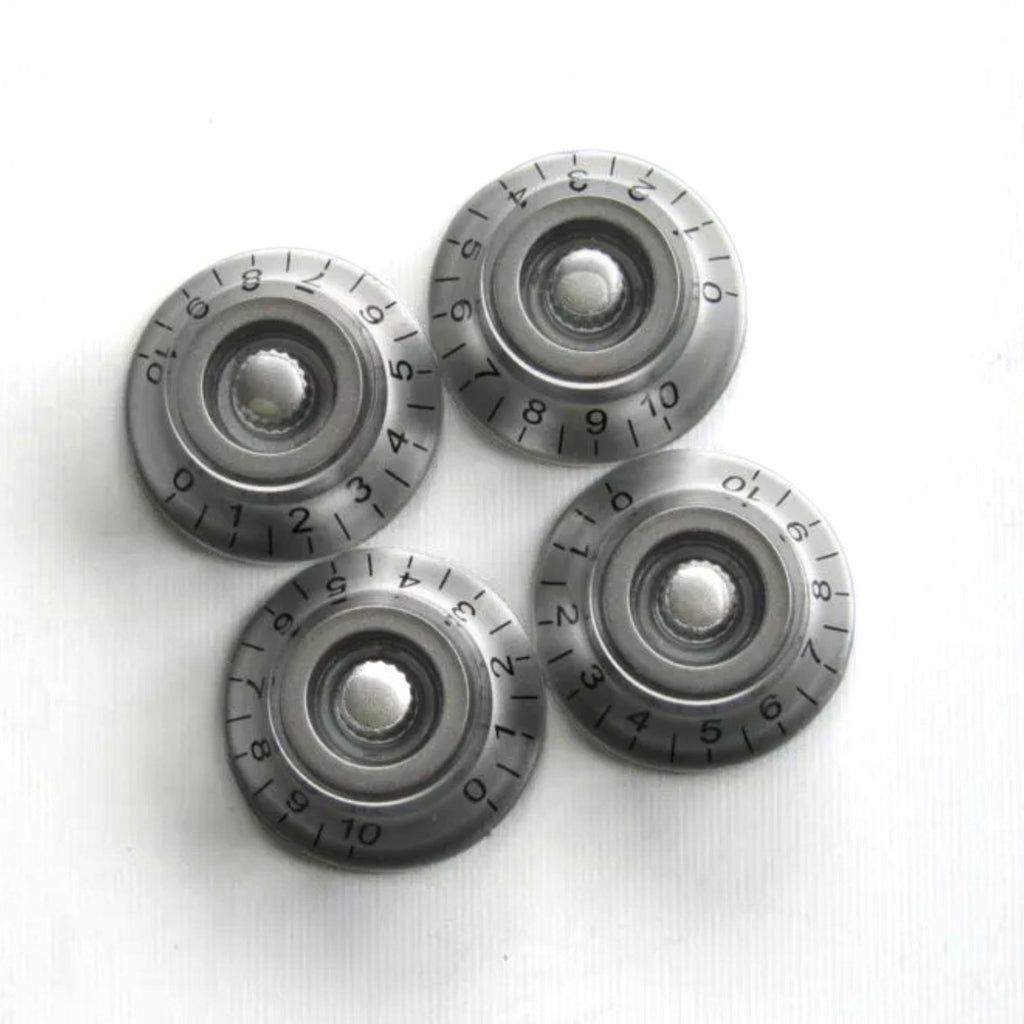 Silver Top Hat Bell Knobs for Gibson® - 24 Fine Spline (Set of 4) - Ploutone