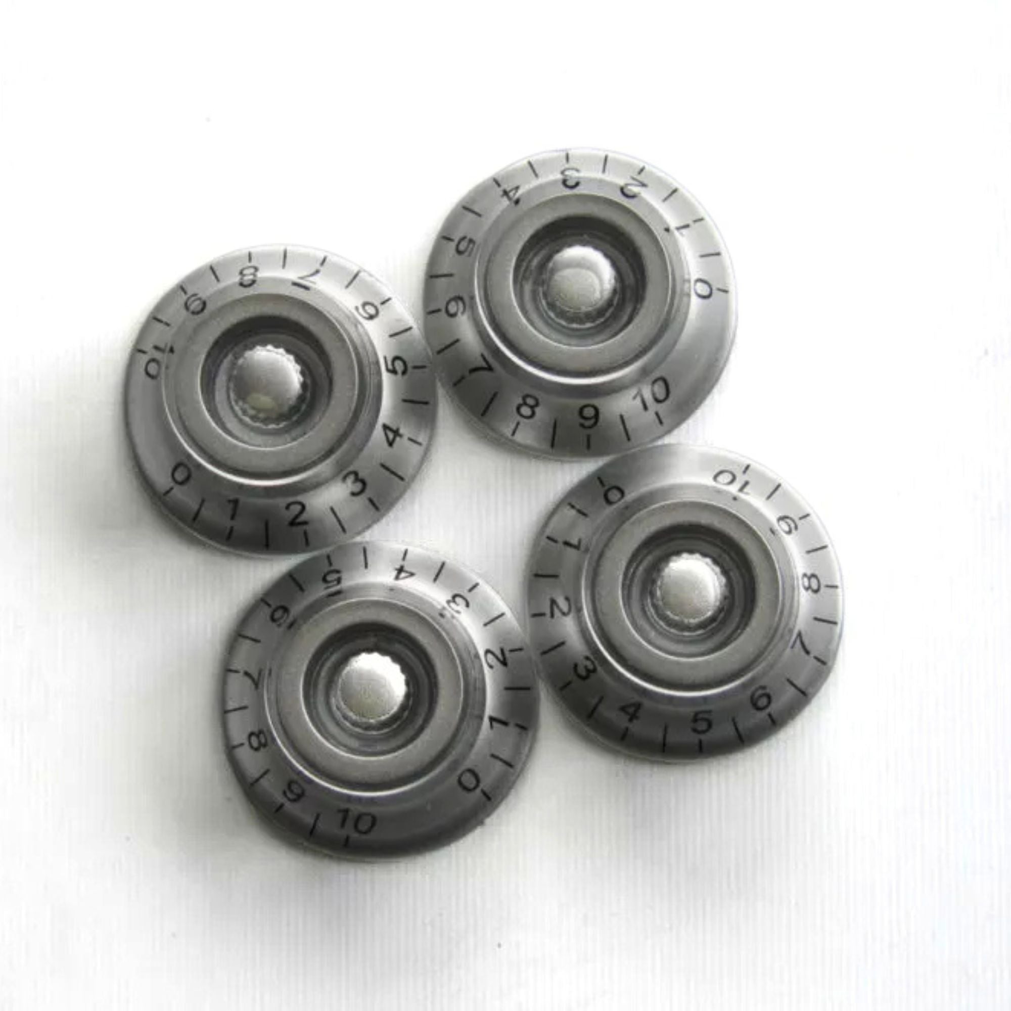 Silver Top Hat Bell Knobs for Gibson® - 24 Fine Spline (Set of 4) - Ploutone