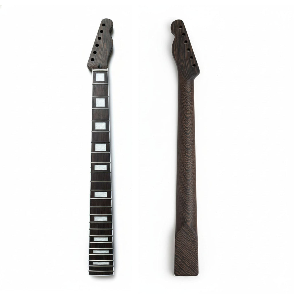 Wenge Tele-Style Guitar Neck, 22 Fret, Block Inlays, 9.5" Radius (Bone Nut, Bolt-On) Guitar Necks from Ploutone