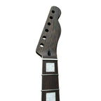 Wenge Tele-Style Guitar Neck, 22 Fret, Block Inlays, 9.5" Radius (Bone Nut, Bolt-On) - Ploutone