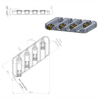 Nova Guitar Parts Dingwall Bass Bridge Retrofit Replacement - 4, 5, & 6-String Multi-Scale - Ploutone
