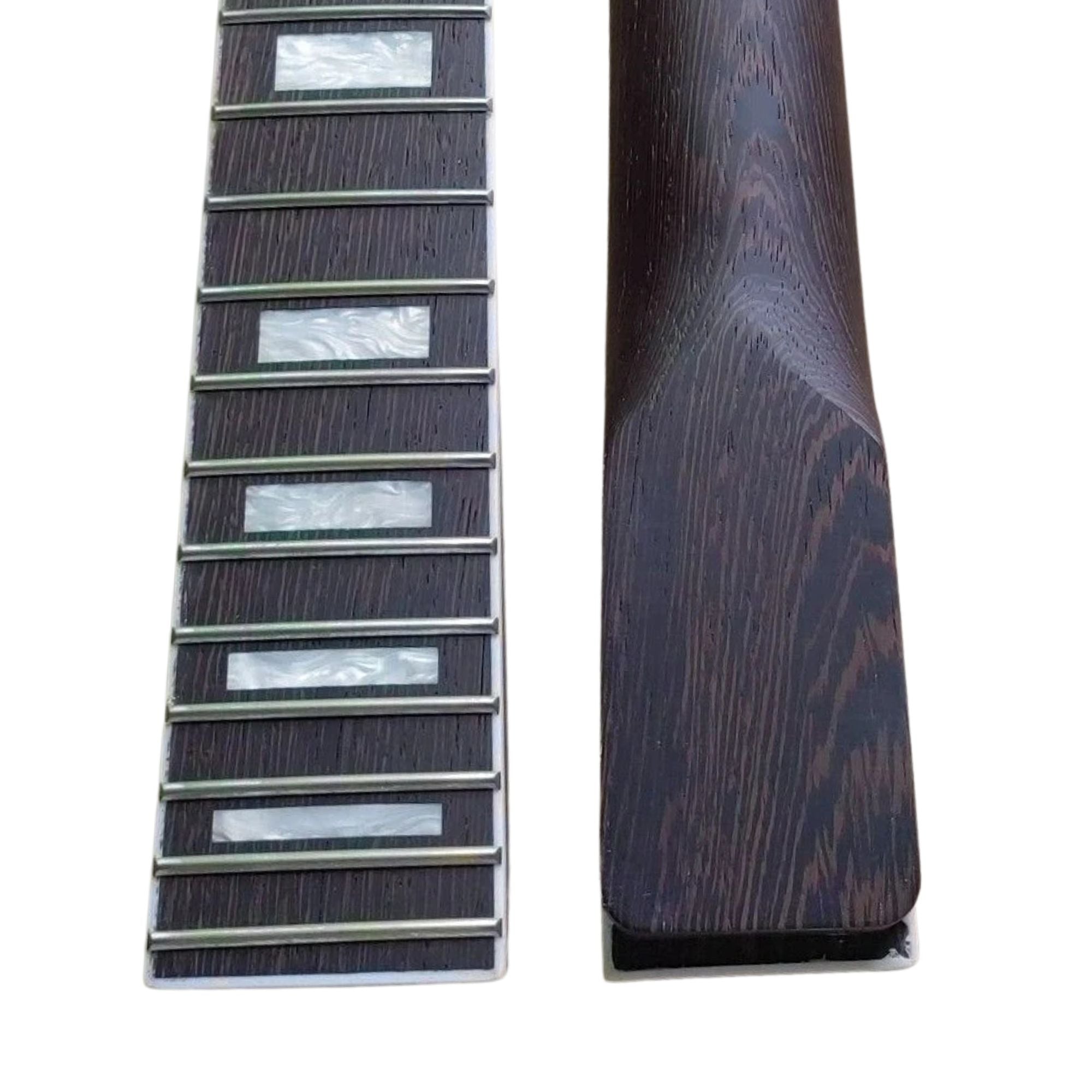 Wenge Tele-Style Guitar Neck, 22 Fret, Block Inlays, 9.5" Radius (Bone Nut, Bolt-On) - Ploutone