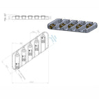 Nova Guitar Parts Dingwall Bass Bridge Retrofit Replacement - 4, 5, & 6-String Multi-Scale - Ploutone