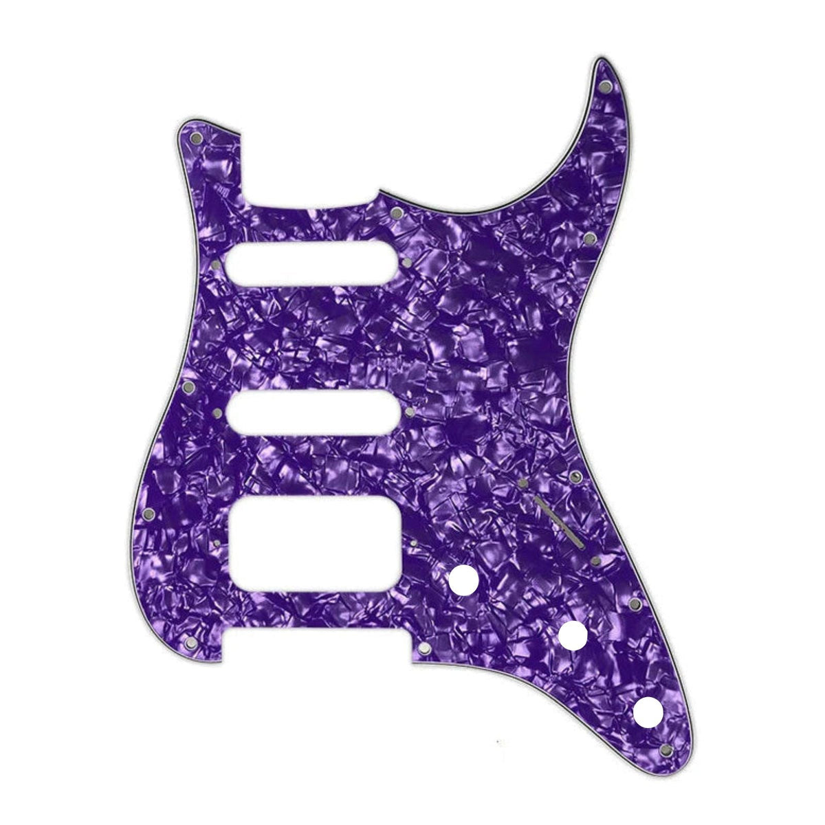 Fender Stratocaster HSS Pickguard (Open Humbucker) - 4-Ply Purple Pearl Pickguards from Ploutone