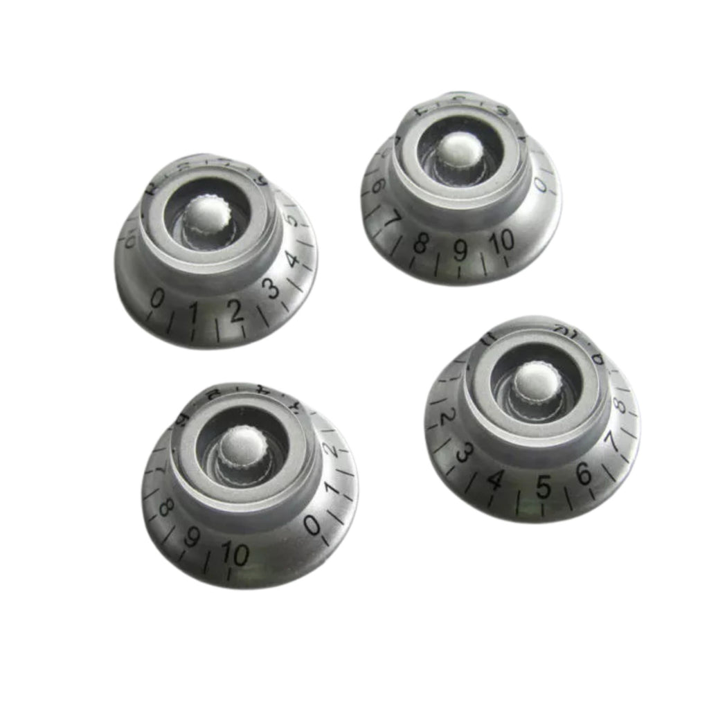 Silver Top Hat Bell Knobs for Gibson® - 24 Fine Spline (Set of 4) - Ploutone