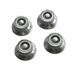 Silver Top Hat Bell Knobs for Gibson® - 24 Fine Spline (Set of 4) - Ploutone
