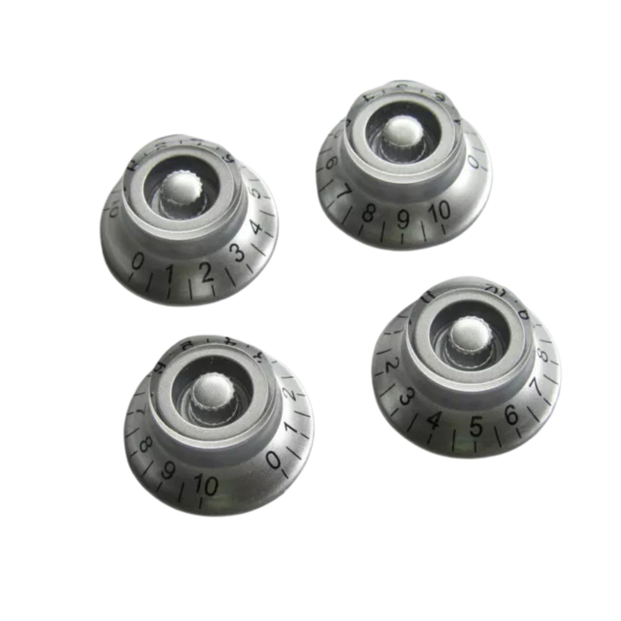 Silver Top Hat Bell Knobs for Gibson® - 24 Fine Spline (Set of 4) - Ploutone