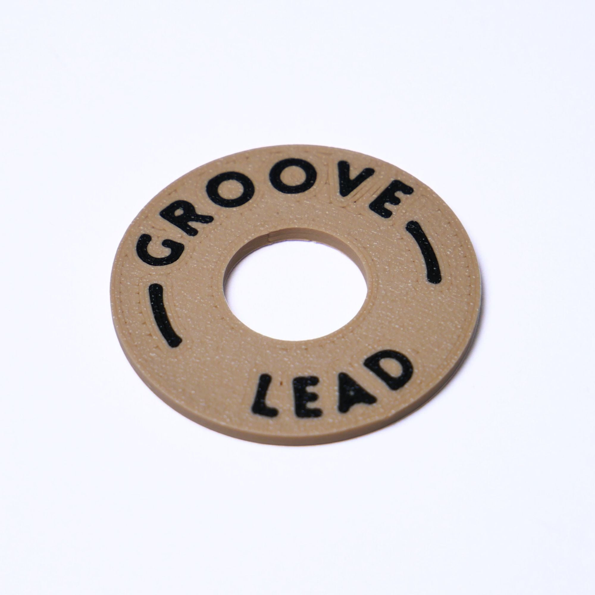 Custom Les Paul Poker Chip Guitar Toggle Switch Plate - Dark Cream Groove Lead - Ploutone