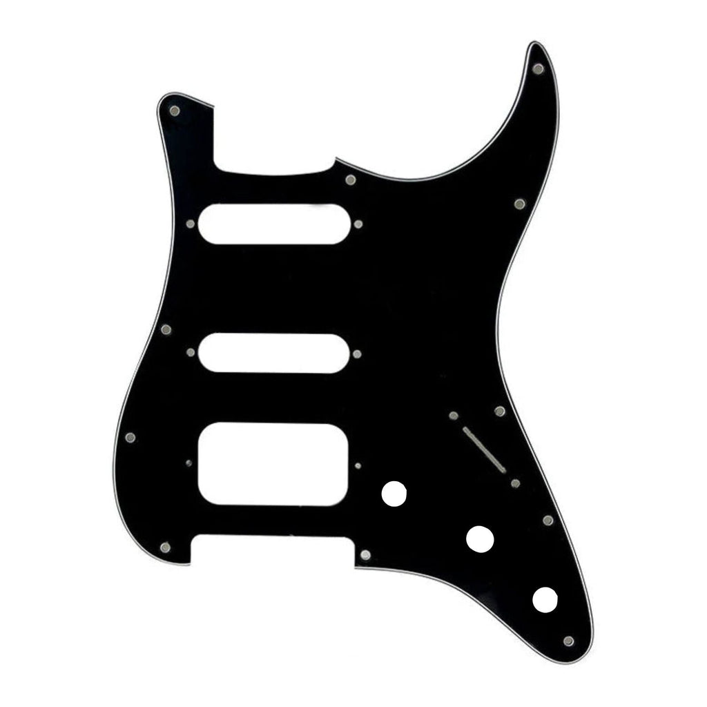 Fender Stratocaster HSS Pickguard (Open Humbucker) - 3-Ply Black Pickguards from Ploutone