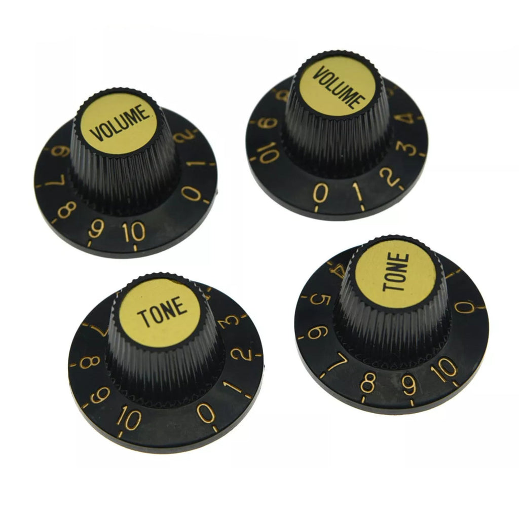 Gold Witch Hat Knobs for LP, Epiphone, SG (Set of 4)  from Ploutone