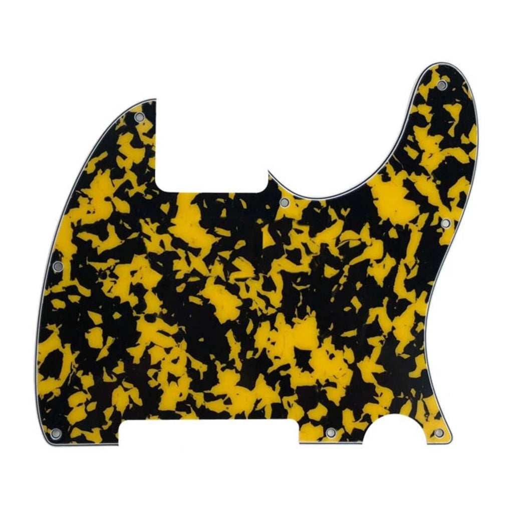 Esquire Pickguard (8-Hole) Telecaster Pickguard Blank - 20+ Colors 4-Ply Yellow Tortoise - Ploutone