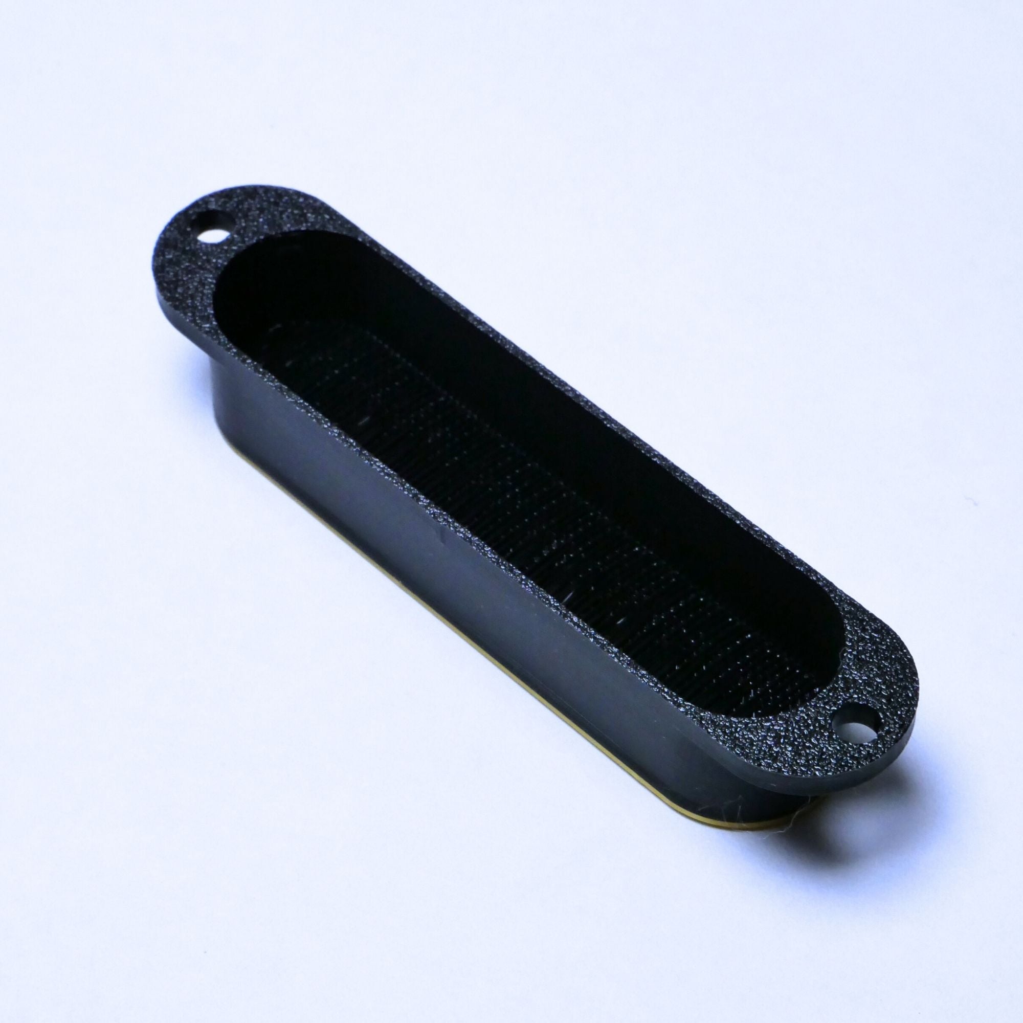 Custom Single Coil Strat Pickup Covers (No Holes) Set of 3 - Black/ Gold - Ploutone