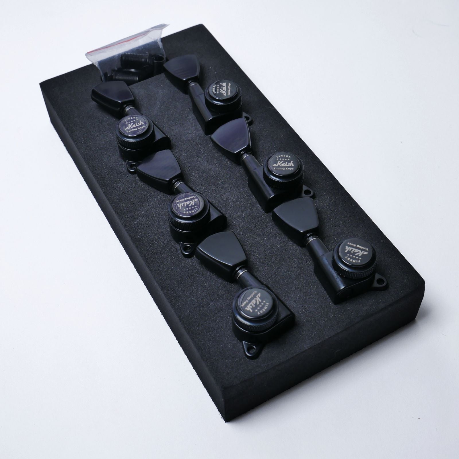 Locking Keystone Tuners 3+3 (Black) – 18:1 – Drop-In for Most Electric/Acoustic Guitars (10mm / 25/64" holes) - Ploutone
