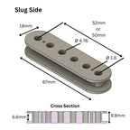 Custom ABS Humbucker Pickup Bobbins, Deco Style, 50mm/52mm Pole Spacing - Slug Side, Screw Side & Sets - Ploutone