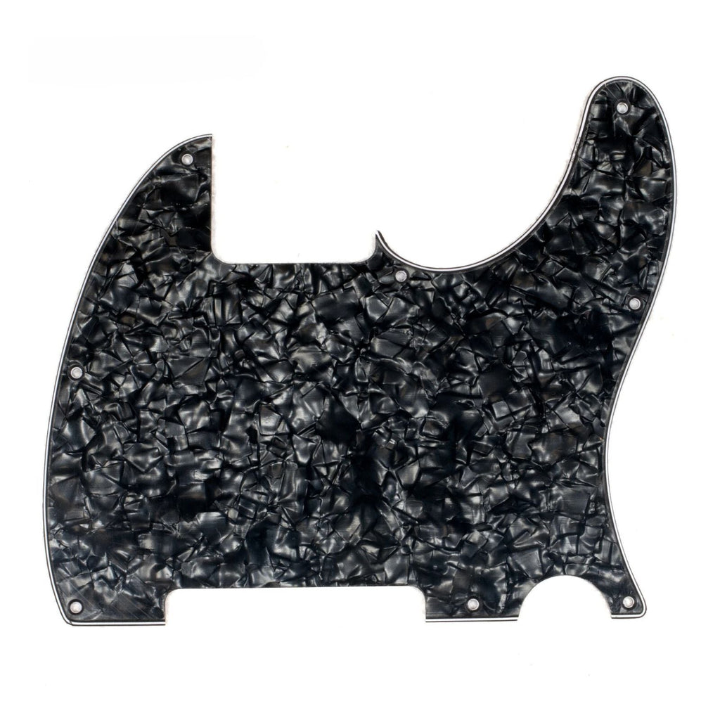 Esquire Pickguard (8-Hole) Telecaster Pickguard Blank - 20+ Colors 4-Ply Black Pearl - Ploutone