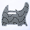 Custom 8-Hole Telecaster Pickguard – Artisan Series Tidal Black & White - Ploutone