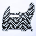 Custom 8-Hole Telecaster Pickguard – Artisan Series Tidal Black & White - Ploutone