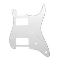 11-Hole HH Stratocaster Pickguard (Square Corner, 2 Control Holes) - White - Ploutone