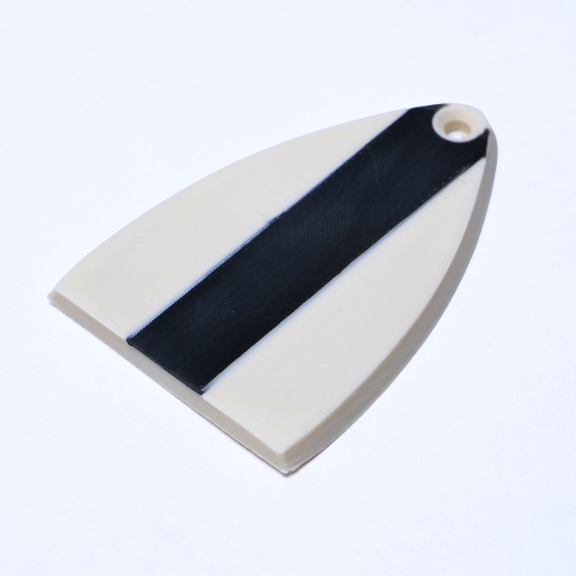 Custom PRS SE Truss Rod Cover – Racing Stripe Cream & Black - Ploutone