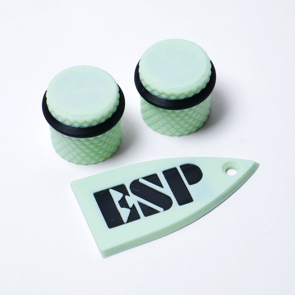 ESP Truss Rod Cover for ESP & LTD & Matching Knobs Set - Seafoam Green & Black - Ploutone