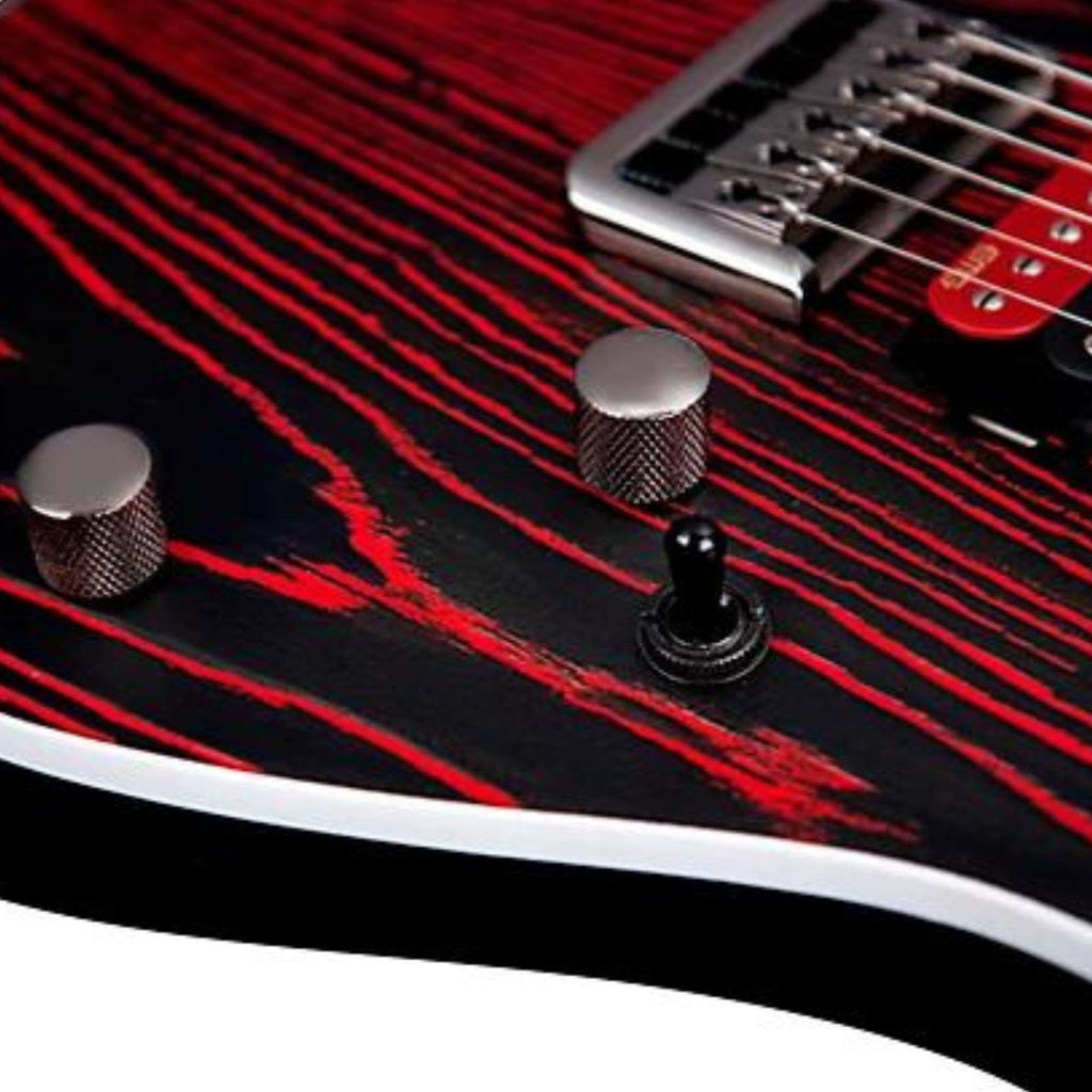 Cort KX300 6-String Electric Guitar - Etched Black and Red - Ploutone