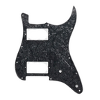 11-Hole HH Stratocaster Pickguard (Square Corner, 2 Control Holes) - Black Pearl - Ploutone