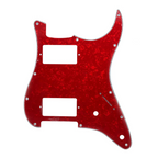 11-Hole HH Stratocaster Pickguard (Square Corner, 2 Control Holes) - Red Pearl - Ploutone