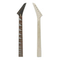 24 Fret Superstrat Guitar Neck – Shark Fin Inlays, Maple & Rosewood, 25.5" Scale, Rosewood Veneer Headstock, 56mm Bolt-On Heel - Ploutone