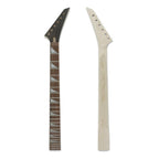 24 Fret Superstrat Guitar Neck – Shark Fin Inlays, Maple & Rosewood, 25.5" Scale, Rosewood Veneer Headstock, 56mm Bolt-On Heel - Ploutone