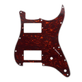 11-Hole HH Stratocaster Pickguard (Square Corner, 2 Control Holes) - Red Tortoise - Ploutone