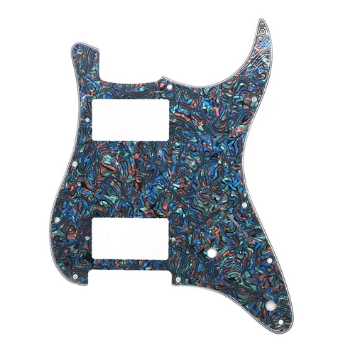HH Stratocaster Pickguard (Square Corner, 2 Control Holes) - Multiple Colors 4-Ply Abalone Pearl - Ploutone