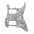 11-Hole HH Stratocaster Pickguard (Square Corner, 2 Control Holes - White and Black Shell - Ploutone
