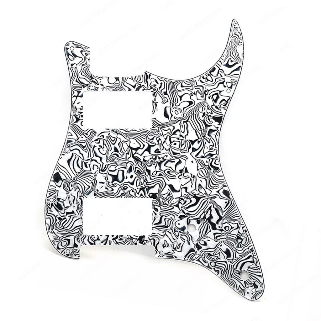 HH Stratocaster Pickguard - White and Black Shell