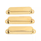 Stratocaster Metal Single Coil Pickup Covers (No Holes) - Gold 3 Pcs - Ploutone