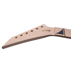 24 Fret Reverse Headstock Guitar Neck – All Maple, 25.5" Scale, Modern C Profile, 56mm Bolt-On Heel, Unfinished - Ploutone