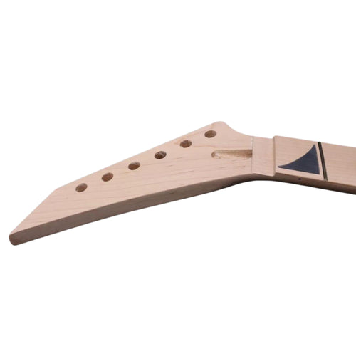 24 Fret Reverse Headstock Guitar Neck – All Maple, 25.5" Scale, Modern C Profile, 56mm Bolt-On Heel, Unfinished - Ploutone