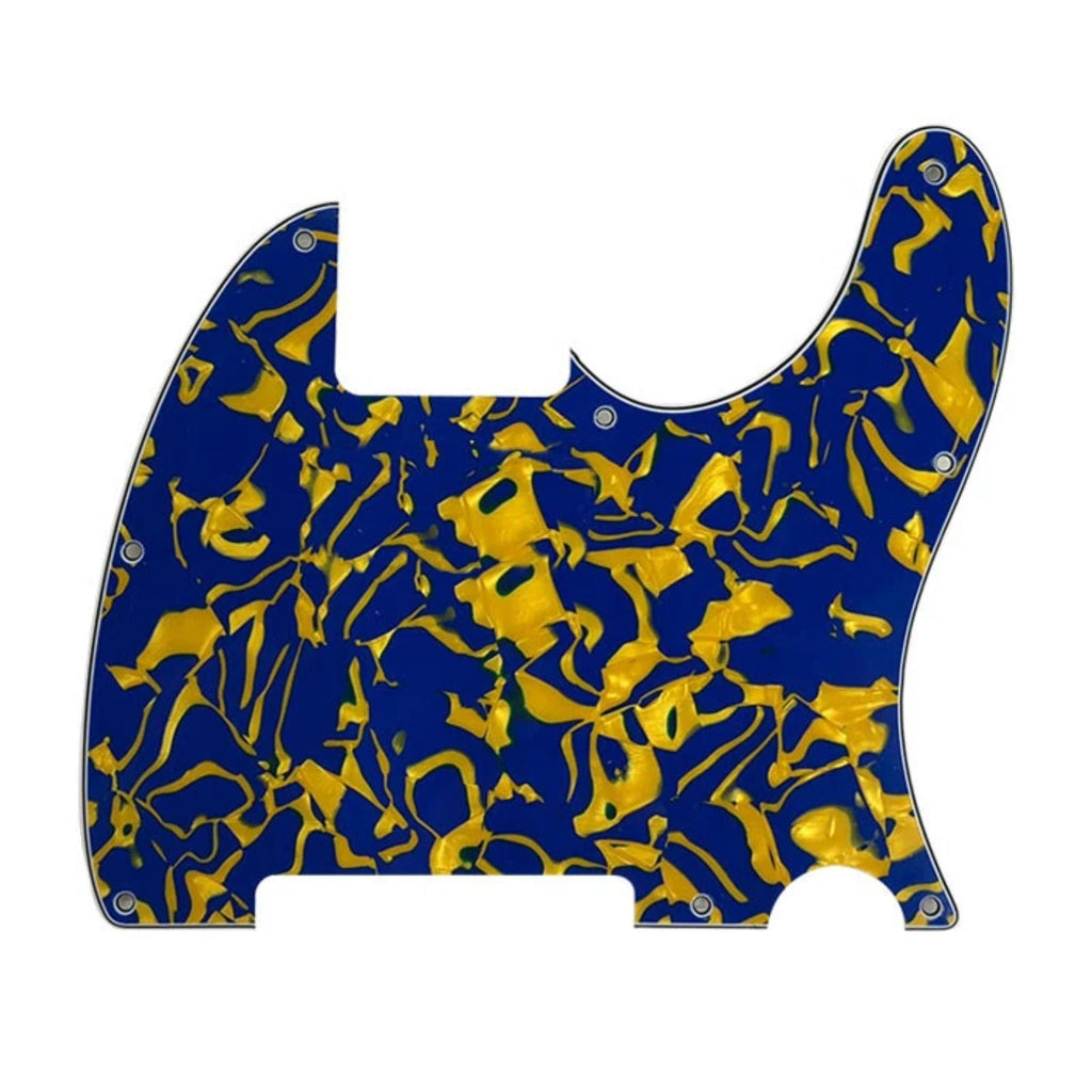 Esquire Pickguard (8-Hole) Telecaster Pickguard Blank - 20+ Colors 4-Ply Blue Shell - Ploutone